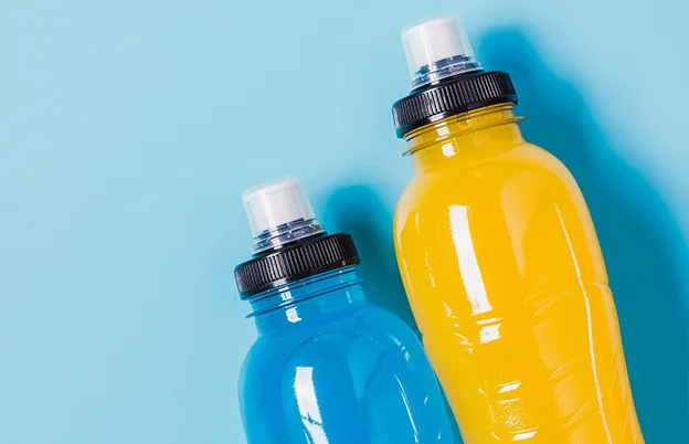 flavored waters blue and yellow