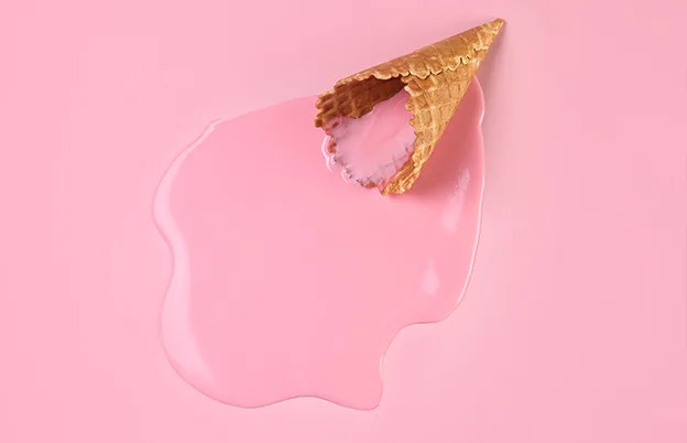 melting pink icecream