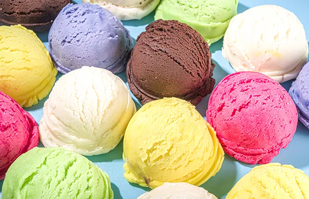 colorful scoops of icecream