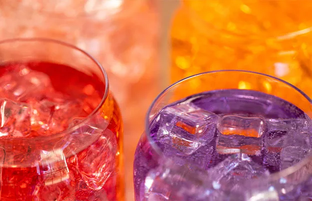 colored drinks